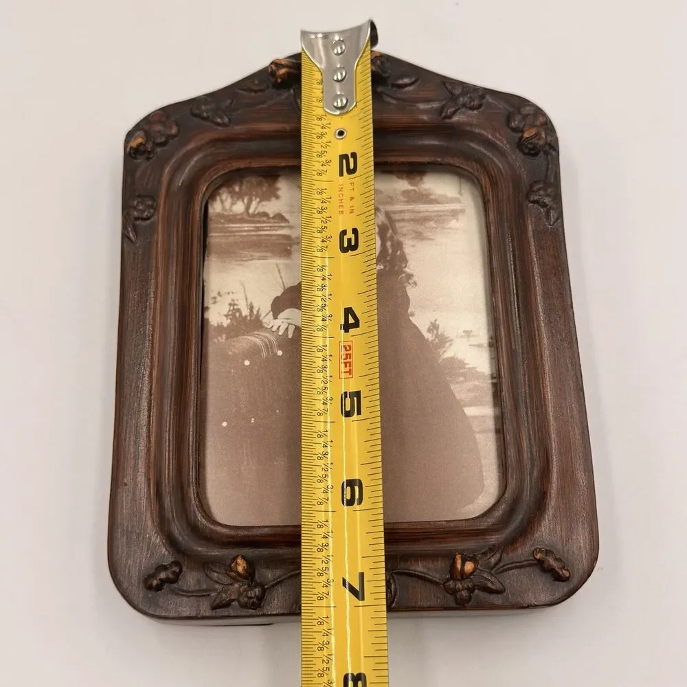Vintage Carved Wood Picture Frames Matching Pair Yesteryear Floral Ornate